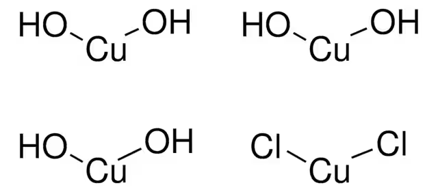 Формула молекулы Меди хлорокись| Formula of active ingredient Copper oxychloride 