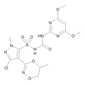 Формула молекулы Метазосульфурон| Formula of active ingredient Metazosulfuron 