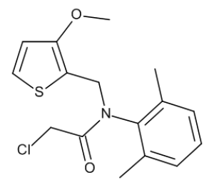 Формула молекулы Тенилхлор| Formula of active ingredient Thenylchlor 