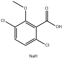 Формула молекулы Дикамба (натриевая соль)| Formula of active ingredient Dicamba sodium salt 