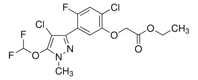Формула молекулы Пирафлуфен-этил| Formula of active ingredient Pyraflufen-ethyl 